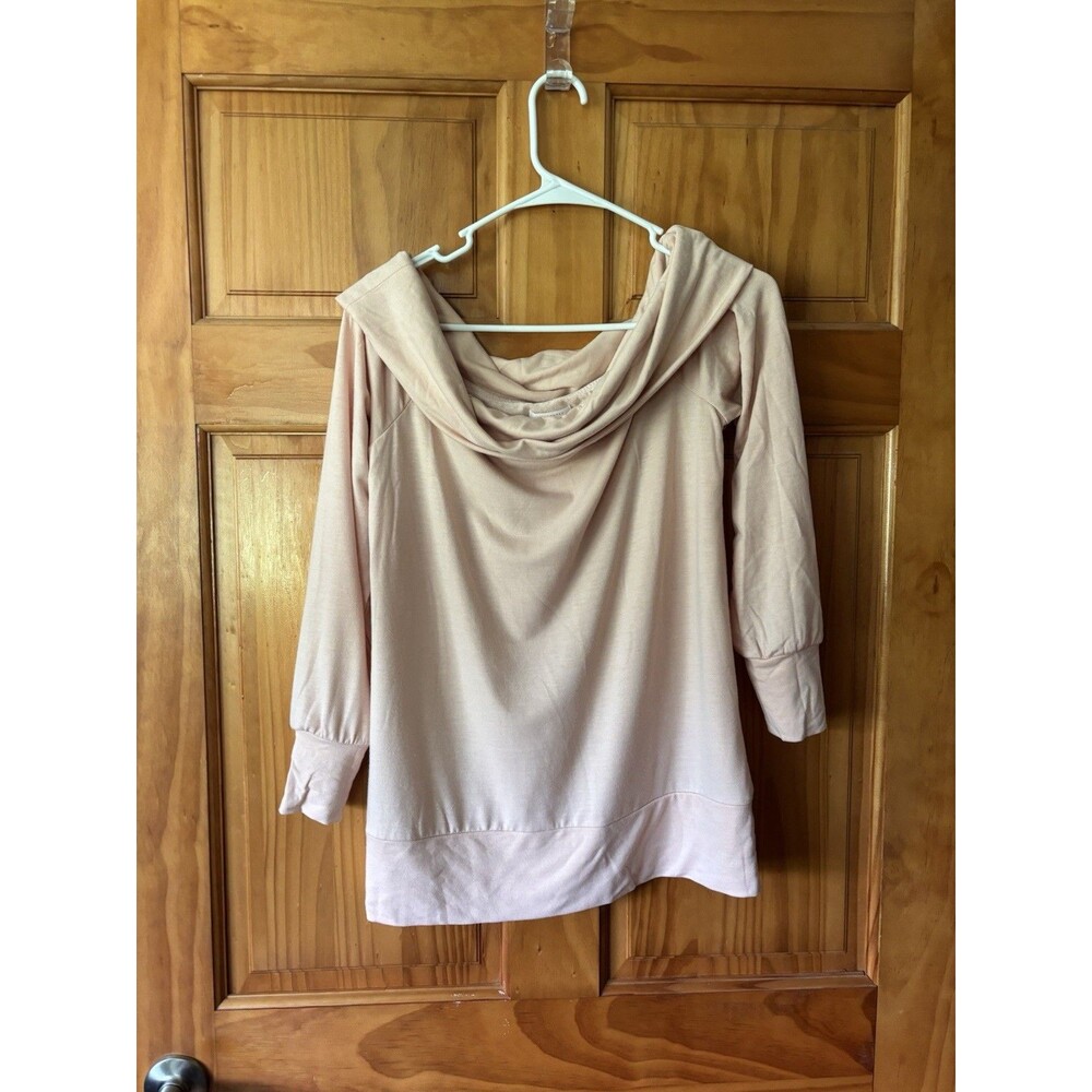 LC Lauren Conrad Pink Shawl Neck Blouse Long Sleeve Top Women’s Size Small